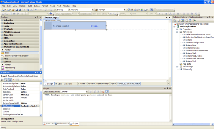 The I-Load control in the Visual Studio designer