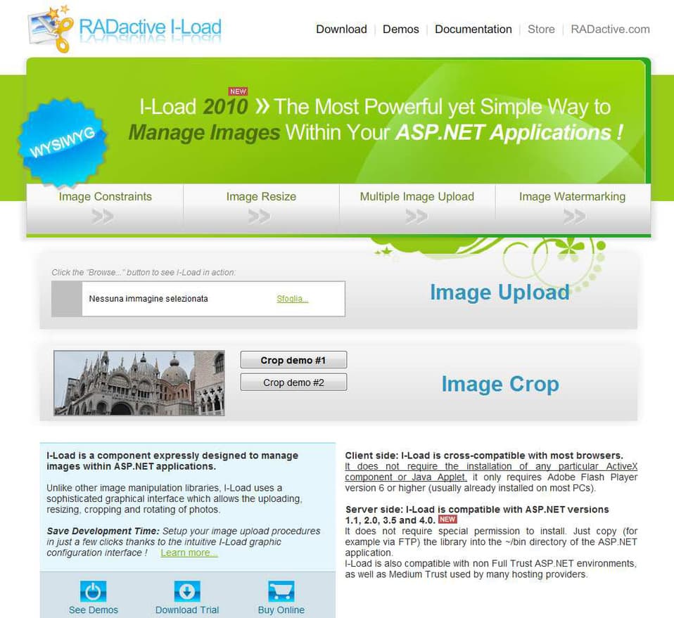 Products and downloads section